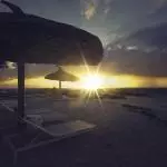 Île Maurice - Vue bord de plage couché de soleil